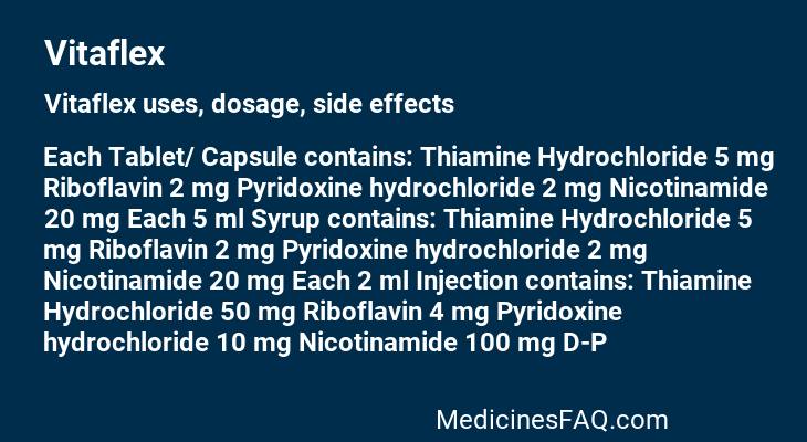 Vitaflex: Uses, Dosage, Side Effects, Food Interaction & FAQ