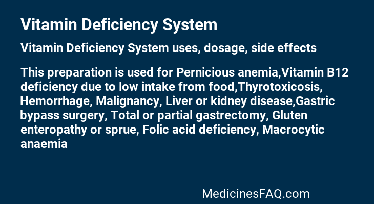 Vitamin Deficiency System