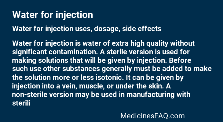 Water for injection
