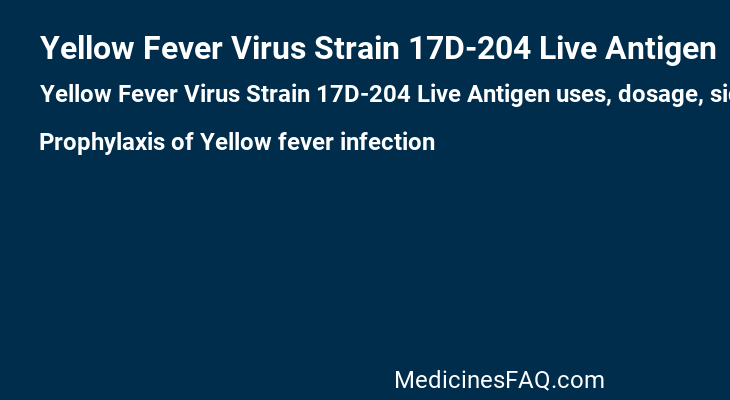 Yellow Fever Virus Strain 17D-204 Live Antigen