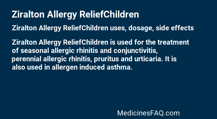 Ziralton Allergy ReliefChildren