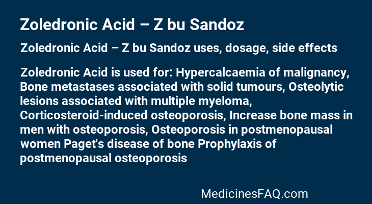 Zoledronic Acid – Z bu Sandoz