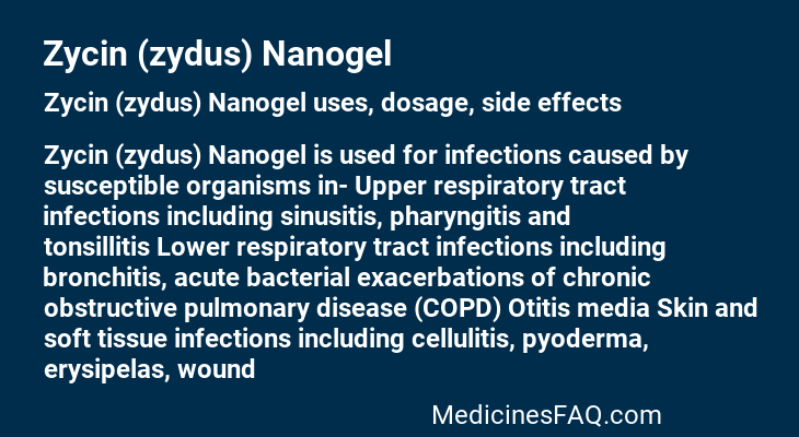 Zycin (zydus) Nanogel